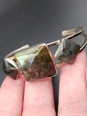 Jay King DTR Labradorite cuff bracelet 925 Sterling Silver